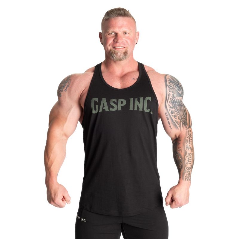 Майка &quot;Gasp Essntial T-Back&quot;, Black/Green, Gasp