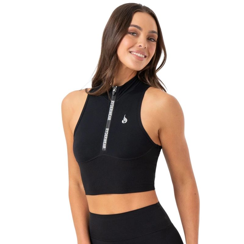 Топ &quot;NKD 1/2 Zip Tank &quot;, Women&#39;s, Blackl, Ryderwear