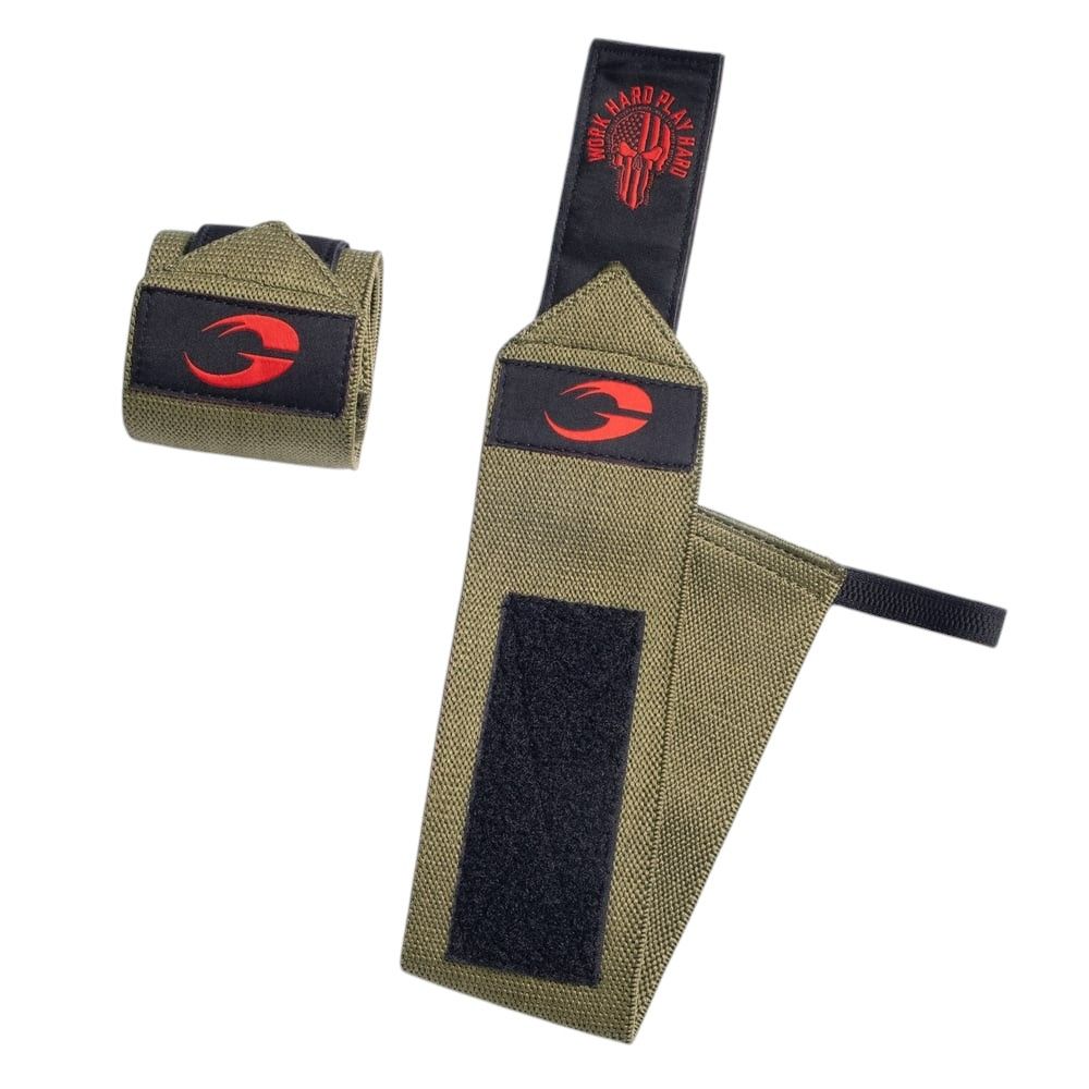 Кистевые бинты &quot;Hardcore Wrist Wraps 18 inch&quot;, Green/Red, Gasp