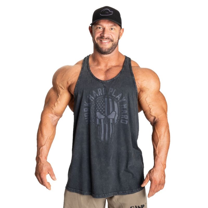 Майка &quot;Skull t-back&quot;, Washed Black, Gasp