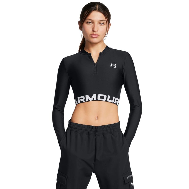 Рашгард &quot;HeatGear Rib 1/4 Zip LS&quot;, Black, Under Armour
