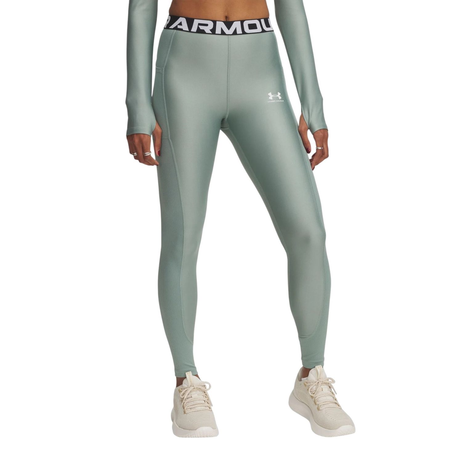 Леггинсы &quot;HeatGear Rib Legging&quot;, Silica Green, Under Armour
