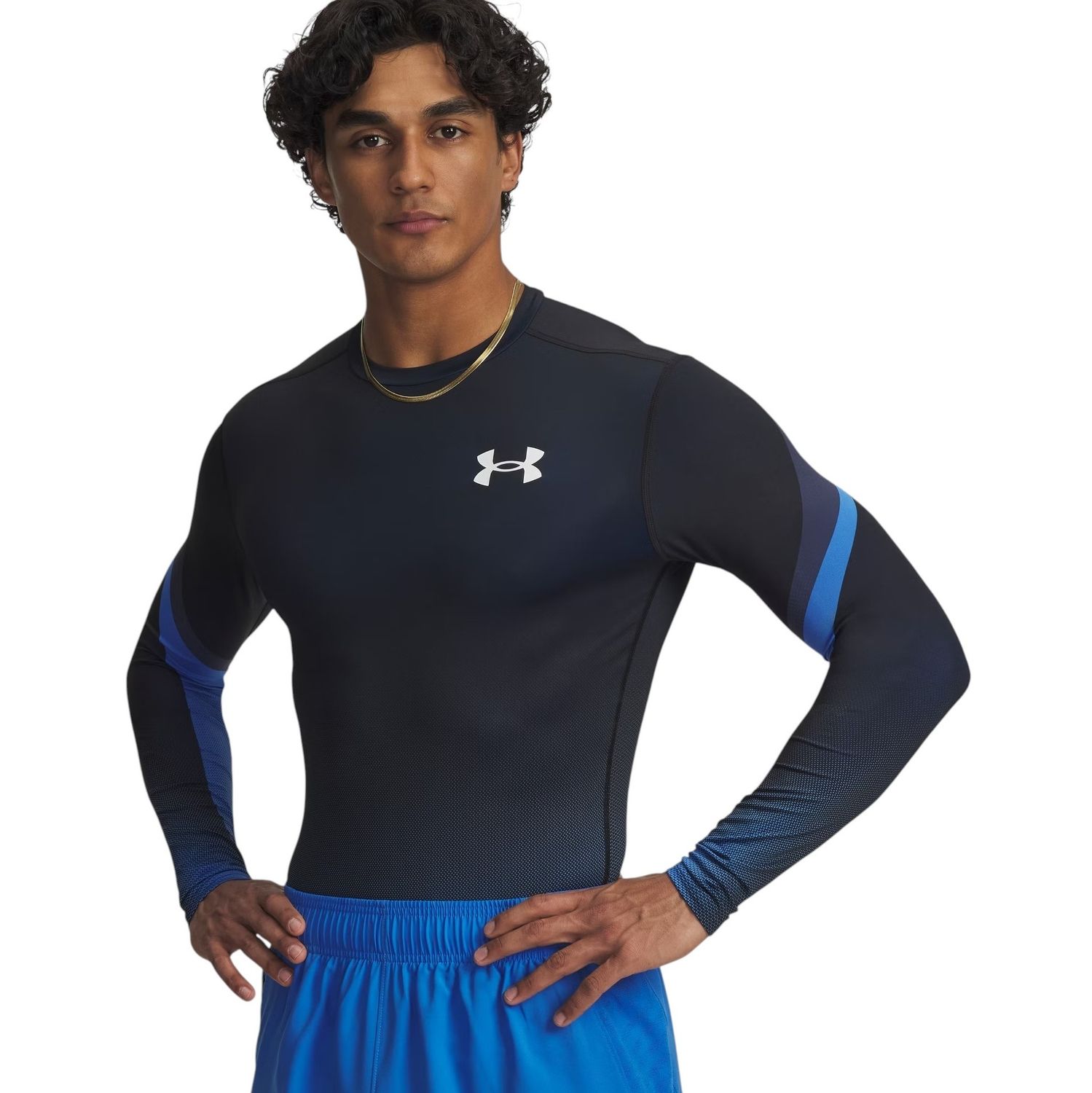 Рашгард &quot;UA HG Sublimated Crew LS&quot;, Men&#39;s, Blue Atlantis/Black, Under Armour
