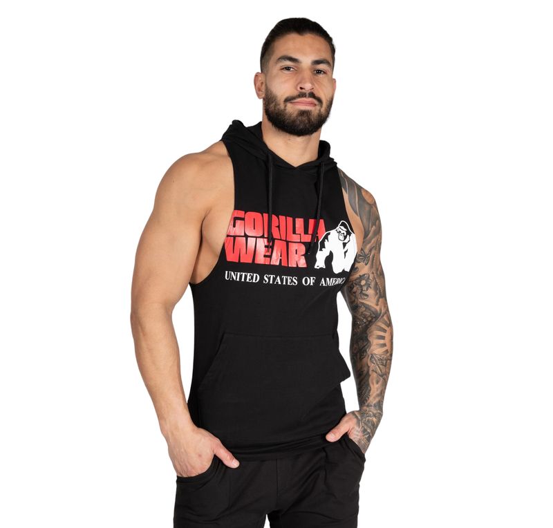 Майка с капюшоном "Rogers", Black, GorillaWear