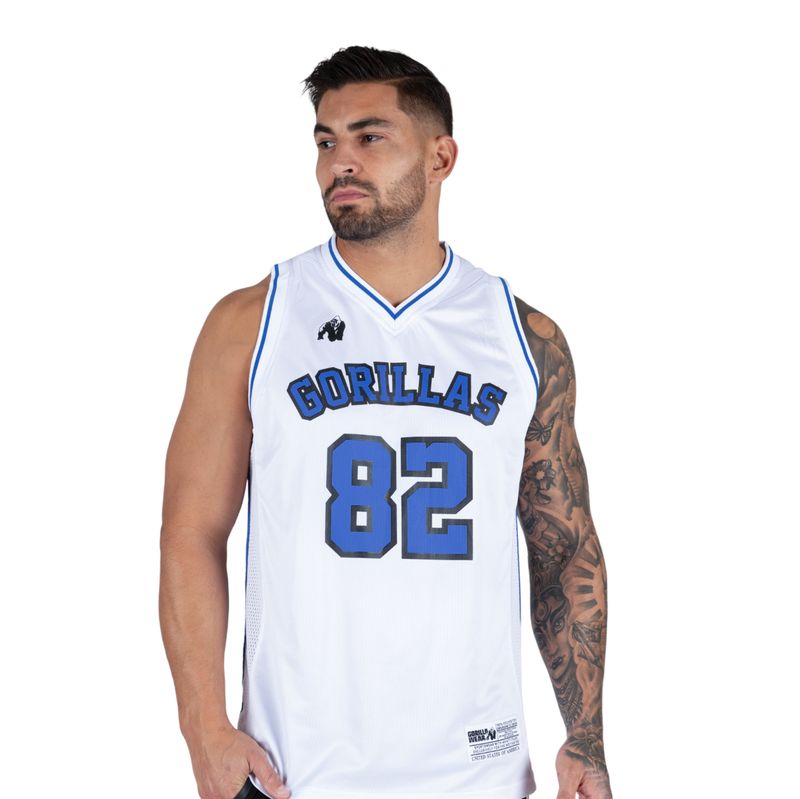 Майка "San Mateo Jersey Tank Top", White/Blue, GorillaWear