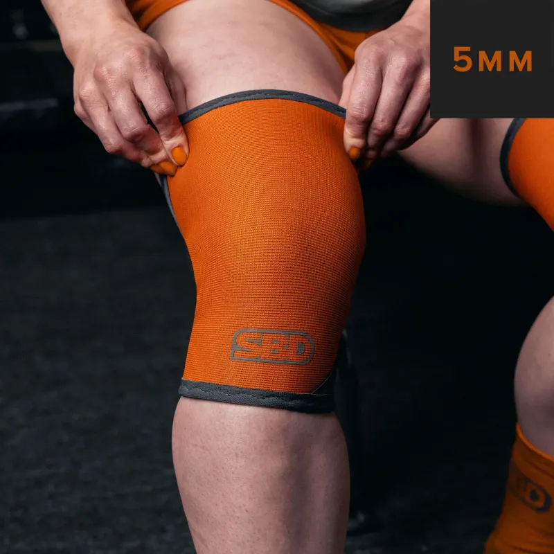 Наколенники тяжелоатлетические Weightlifting Knee Sleeves "Forge", 5 мм, Orange, SBD