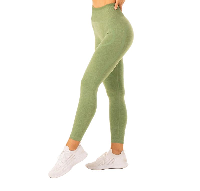 Леггинсы "Excel Seamless High Waisted Leggins", Moss Green Marl, Ryderwear