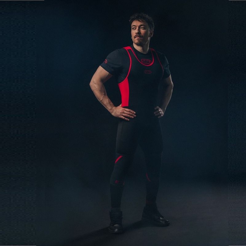 Комбинезон "Classic", Powerlifting Singlet Full Length 2024, Men's, Black/Red, SBD