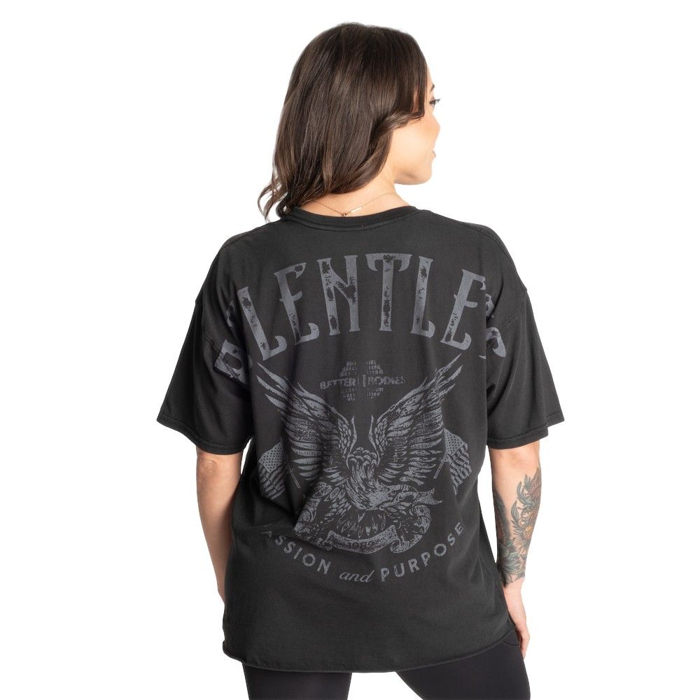 Футболка "Relentless Oversized Teel", Washed Black, Better Bodies