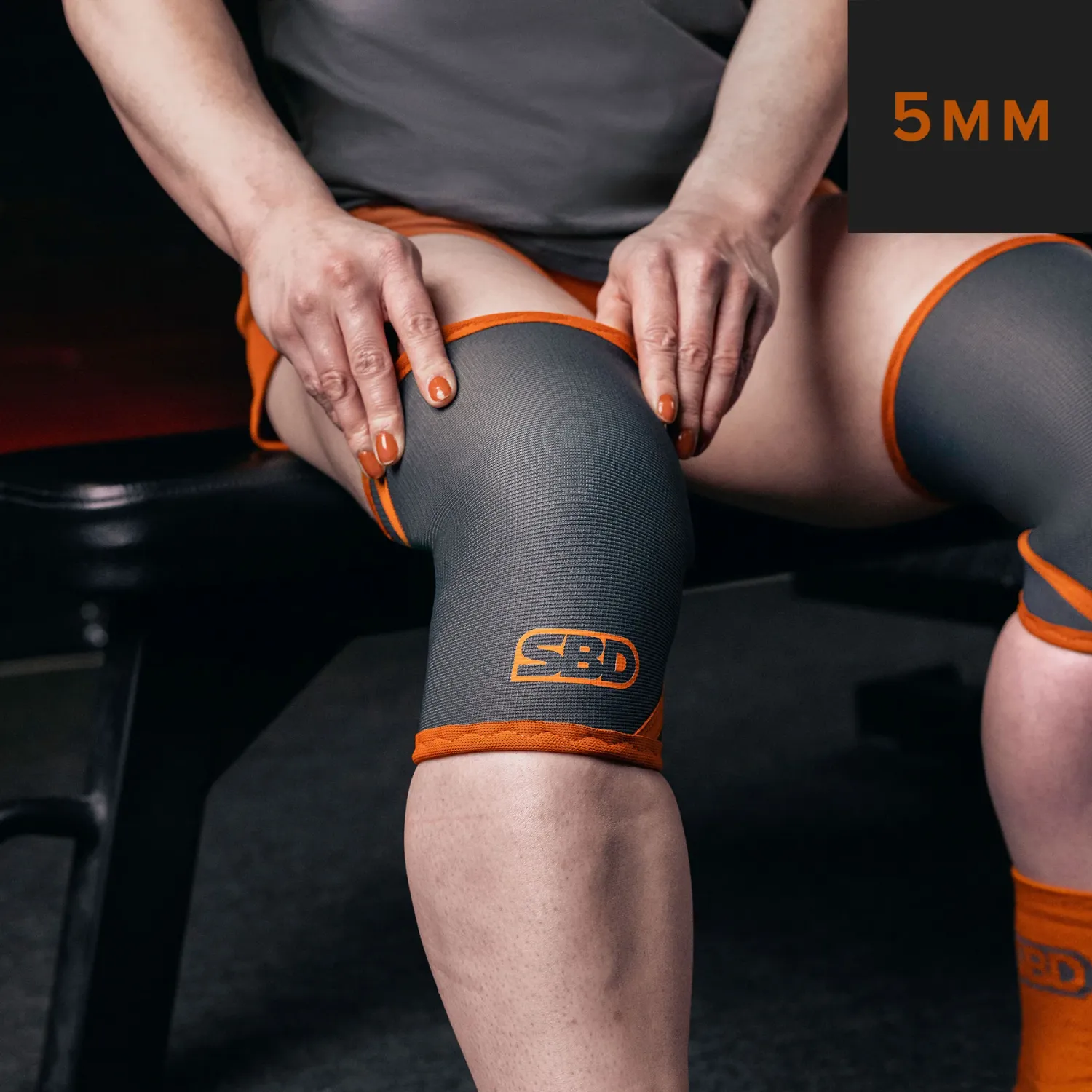 Наколенники тяжелоатлетические Weightlifting Knee Sleeves "Forge", 5 мм, Grey, SBD