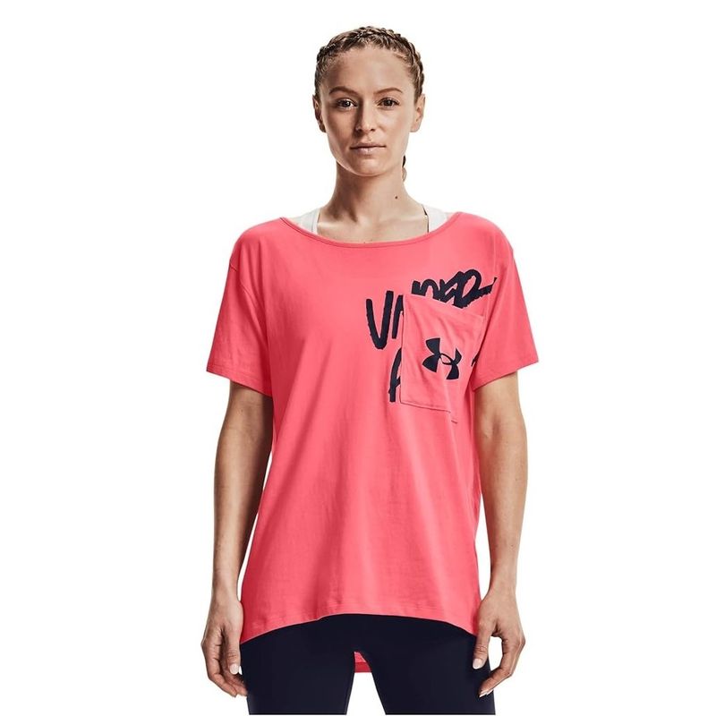 Футболка "Oversized Wordmark Graphic T-Shirt", Women's, Pink, Under Armour