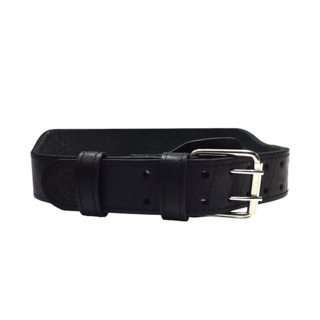 Пояс aтлетический "Cobra", 2-х слойный, ширина 5х10см, Black, (кожа), COBRA