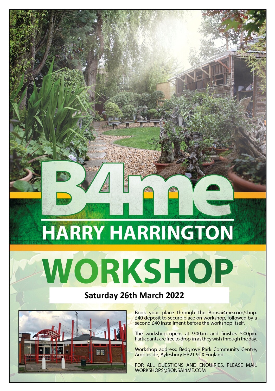 Bonsai Workshop Saturday March 26th 2022 Harry Harrington/B4Me workshop.