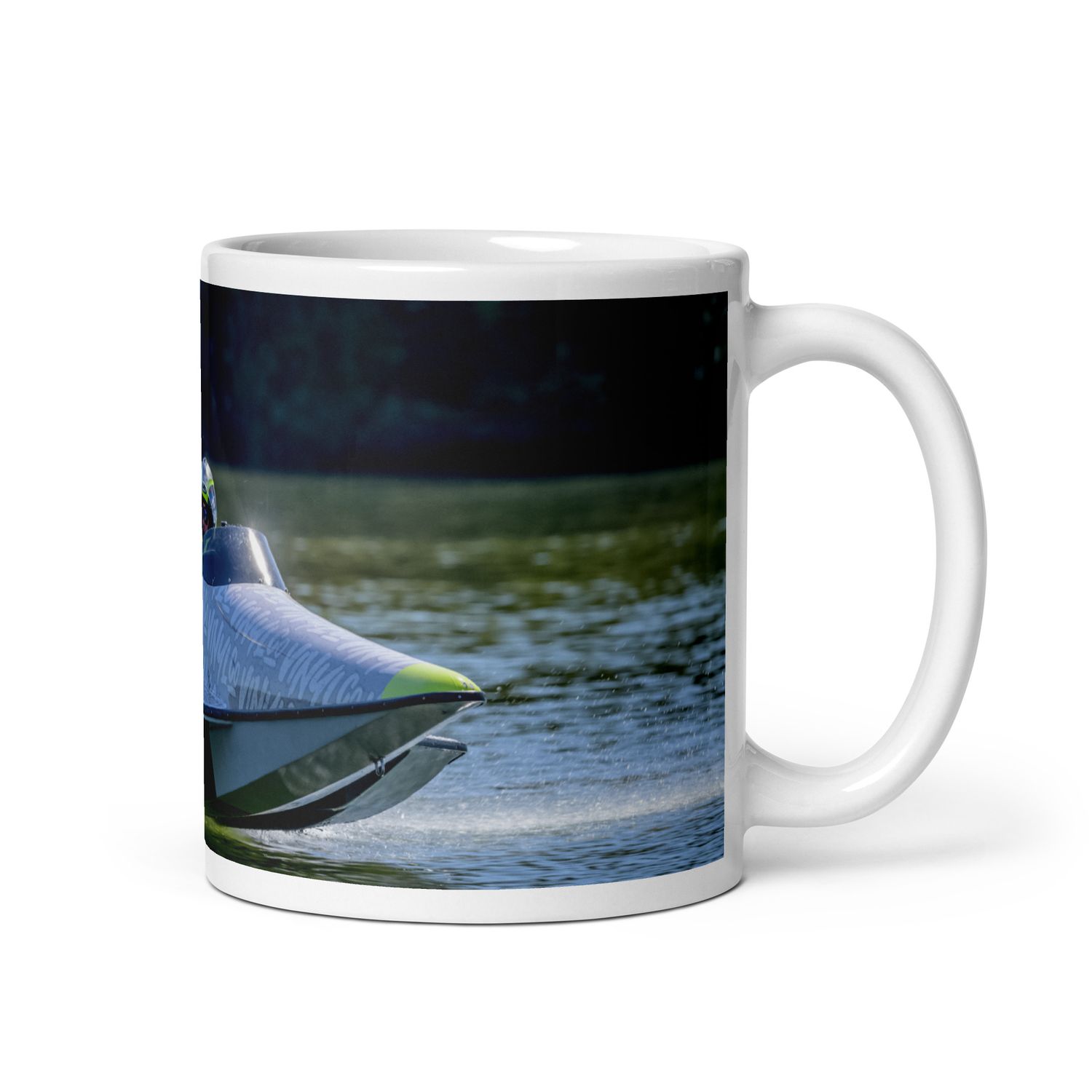 White glossy mug