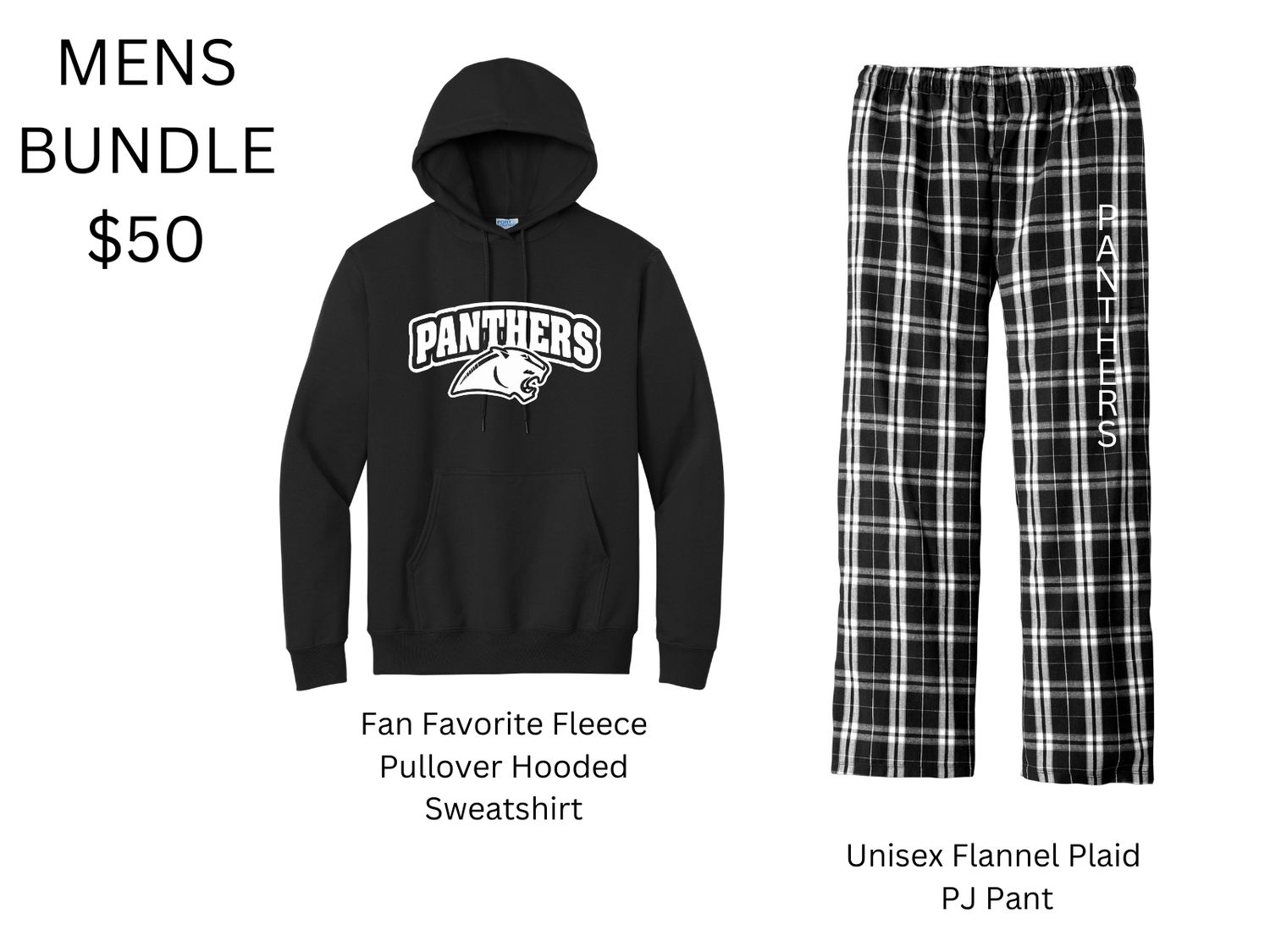 Mens Hoodie &amp; PJ Pants Bundle in Black