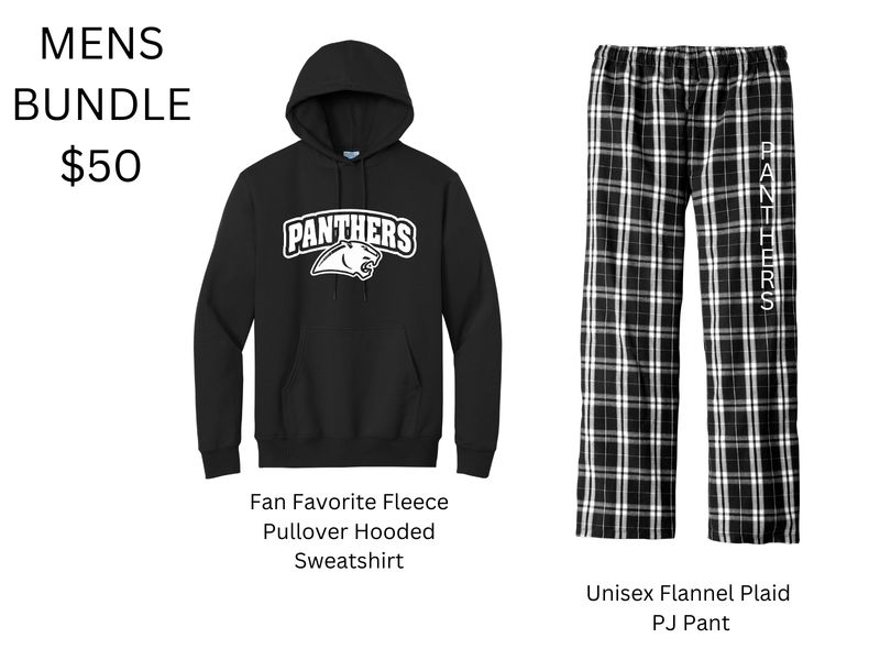 Mens Hoodie &amp; PJ Pants Bundle in Black