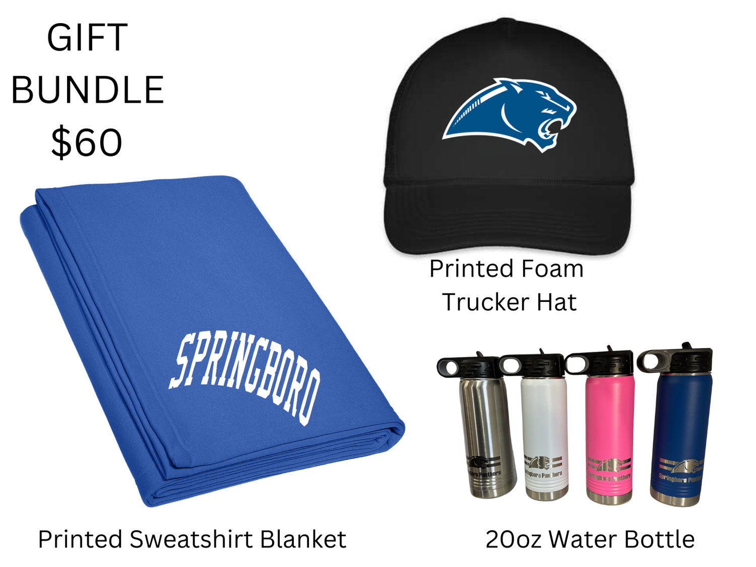 GIFT BUNDLE - BLANKET, HAT &amp; WATER BOTTLE
