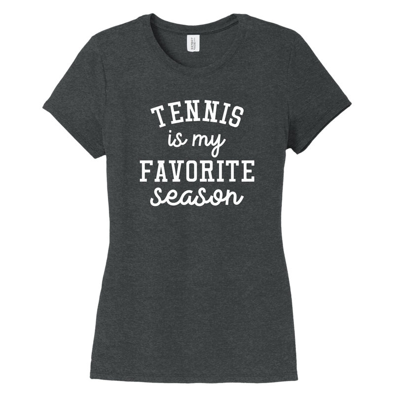 Ladies Crewneck or V-neck Tee My Favorite Season - Tennis