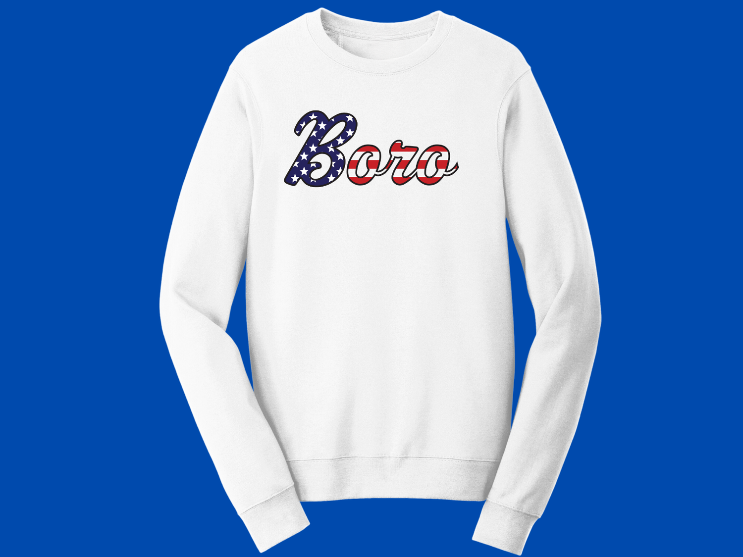 Unisex Crew OR Hooded Sweatshirt Patriotic SpringBoro Flag Script