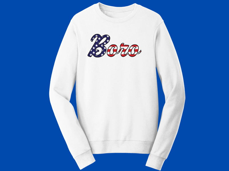 Unisex Crew OR Hooded Sweatshirt Patriotic SpringBoro Flag Script