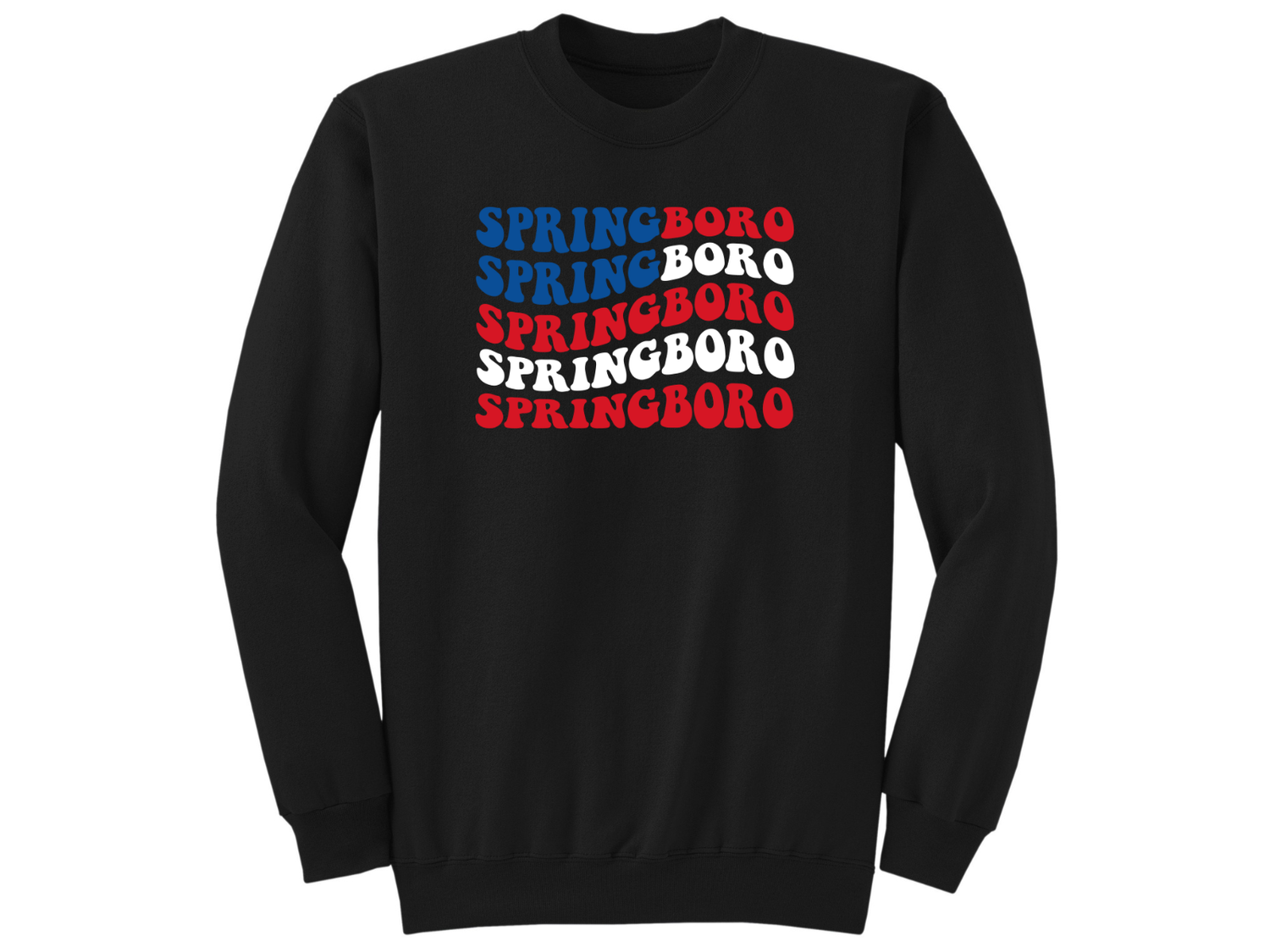 Unisex Crew OR Hooded Sweatshirt Patriotic Springboro Flag