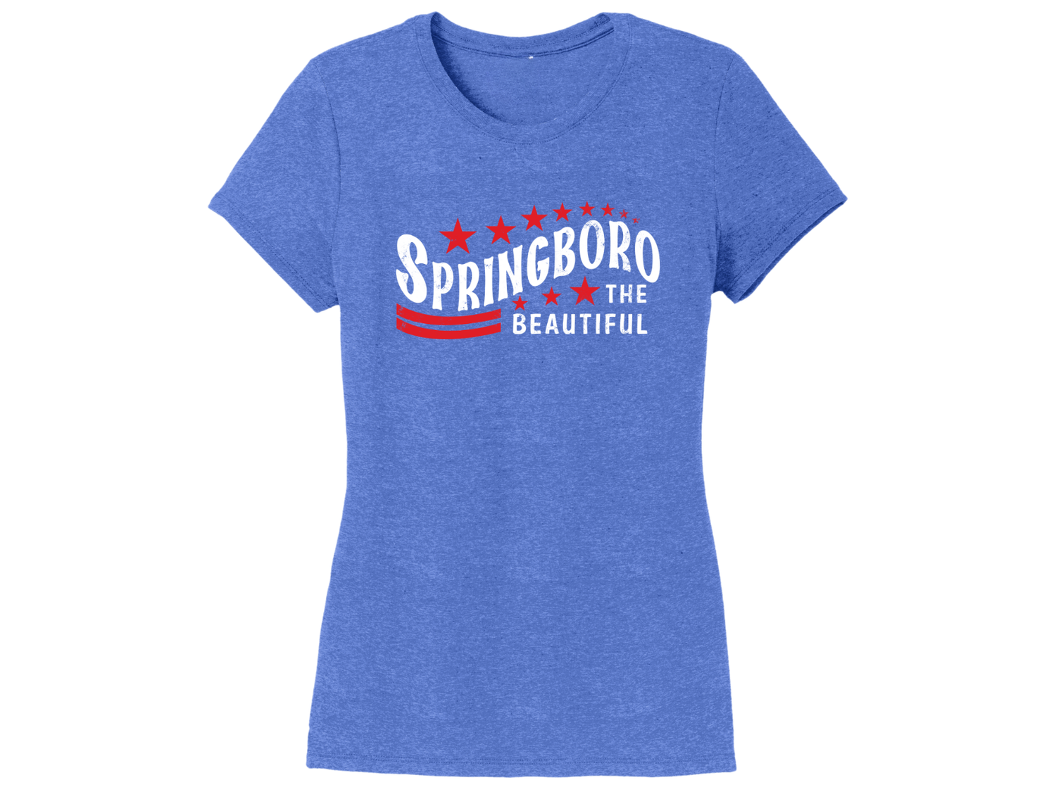 Ladies Cut T-shirt Patriotic Springboro The Beautiful