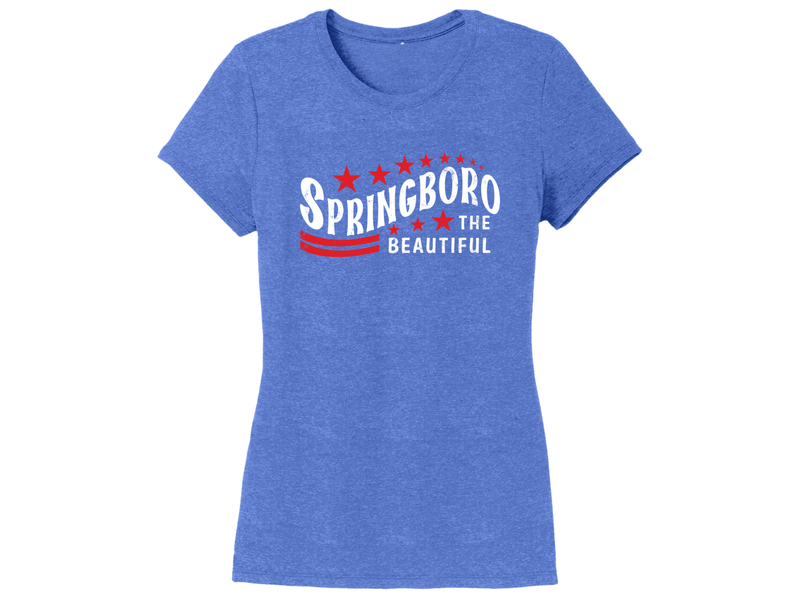 Ladies Cut T-shirt Patriotic Springboro The Beautiful