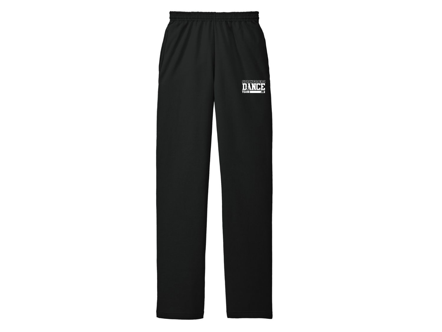 Unisex Black Open Bottom Sweatpants Dance 1