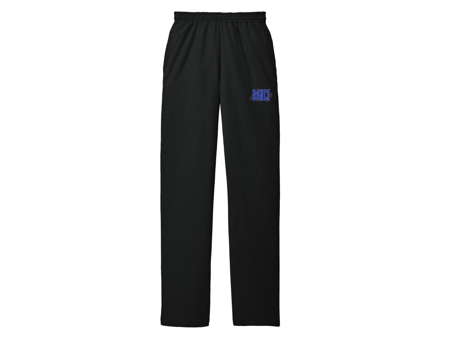 Unisex Black Open Bottom Sweatpants Dance 3