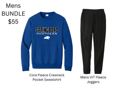 Mens Pocket Crewneck & Fleece Jogger Bundle