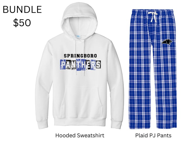 Unisex Hoodie &amp; PJ Pants Bundle in White/Royal  WGS19