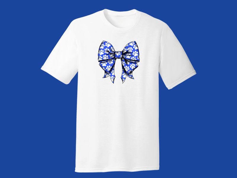 Unisex T-shirt - Paw Print Bow WGS28