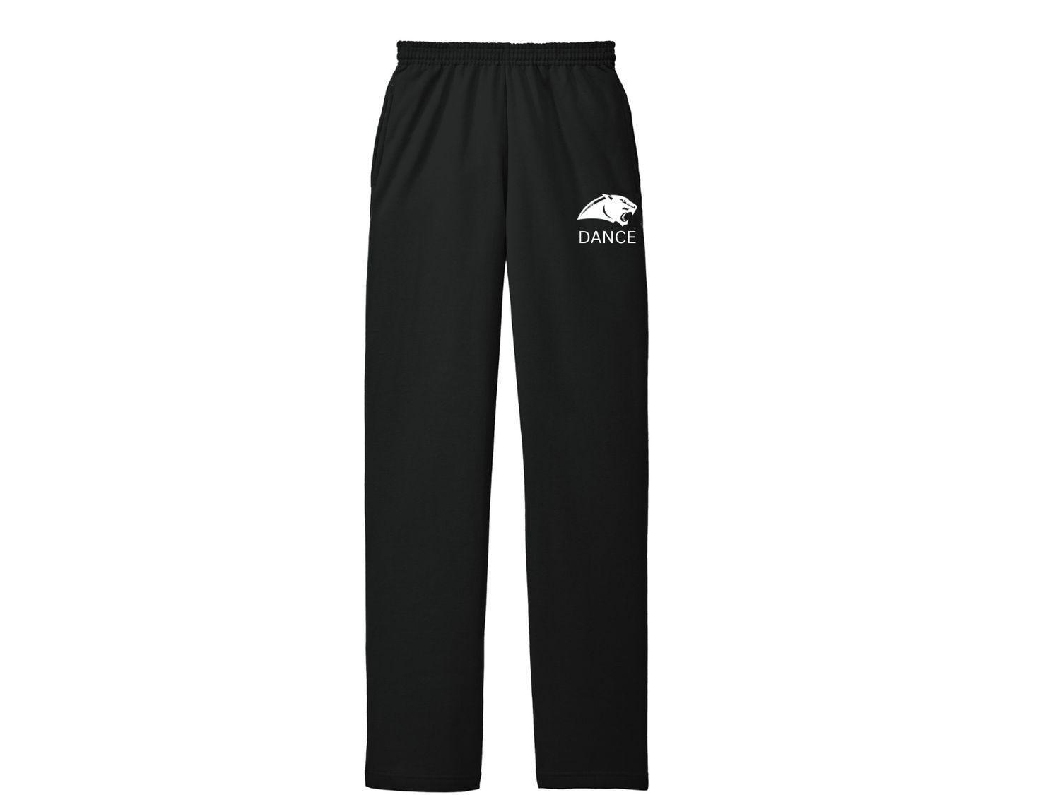 Unisex Black Open Bottom Sweatpants Dance