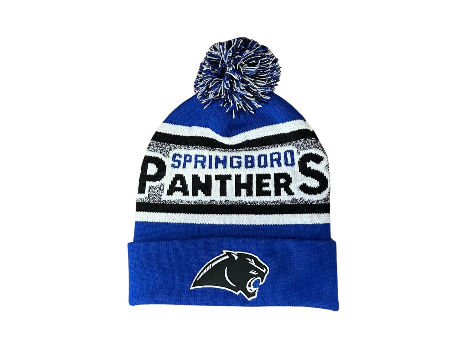 Springboro Panthers Knit Beanie w/ Embroidered Panther Head