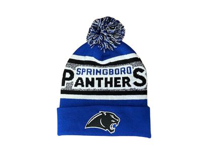 Springboro Panthers Knit Beanie w/ Embroidered Panther Head