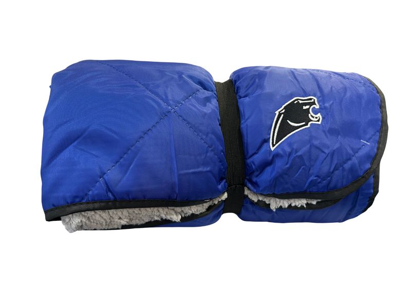 Outdoor Stadium Blanket with Sherpa Lining Embroidered Panther Head