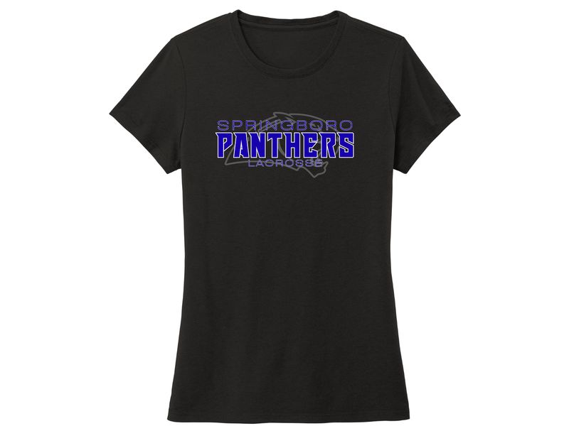 Ladies Cut T-shirt - Lacrosse Panther Head Shadow