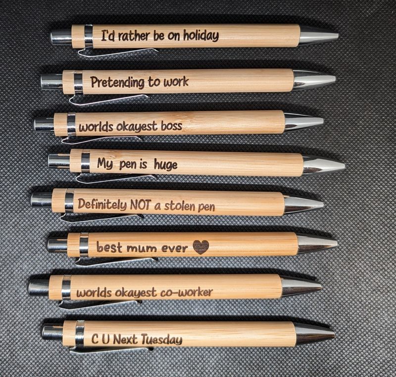 Engraved pens