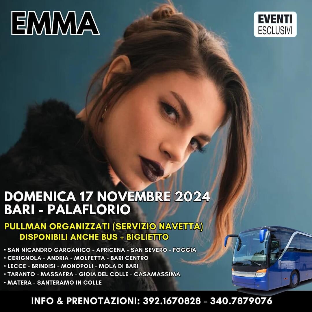 Emma in Concerto “Domenica 17 Novembre 2024” Pullman Organizzati