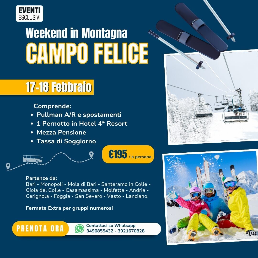 Week-end in Montagna a Campo Felice "17-18 Febbraio 2024" Pullman Organizzati