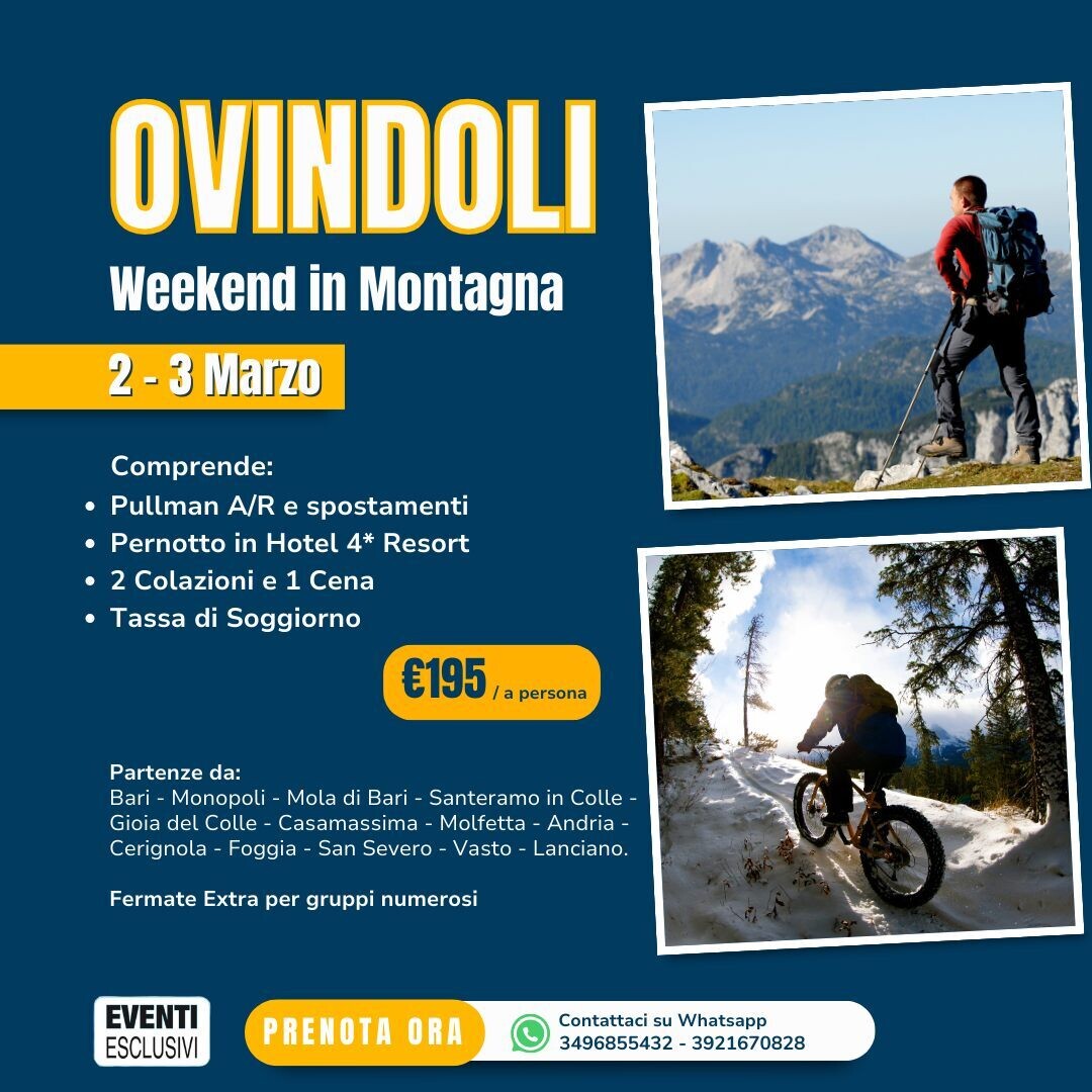 Week-end in Montagna a Ovindoli "2&3 MARZO 2024" - Pullman Organizzati