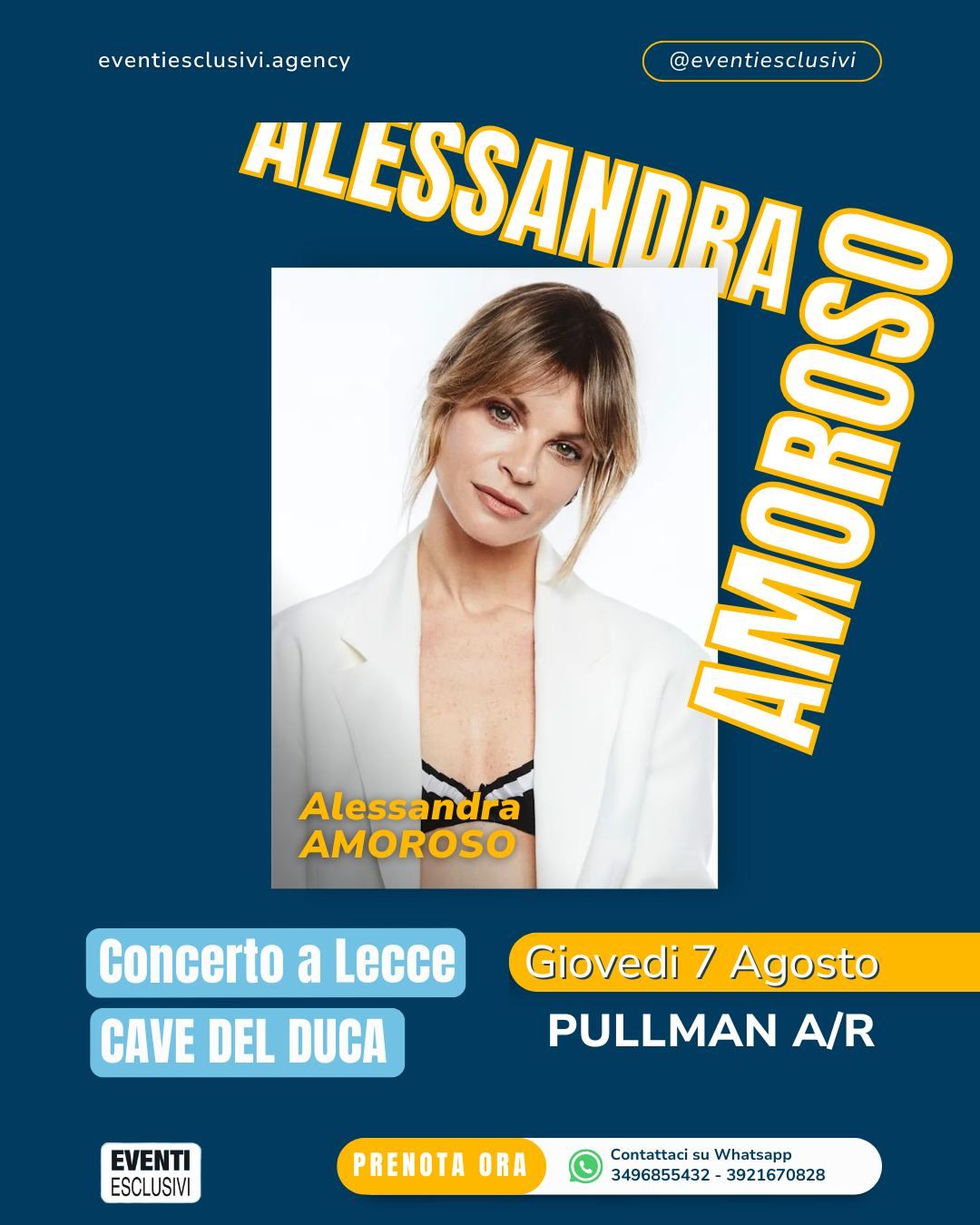 Alessandra Amoroso 🎶 &quot;Lecce - 7 Agosto 2025&quot; 🚌 Bus Organizzati