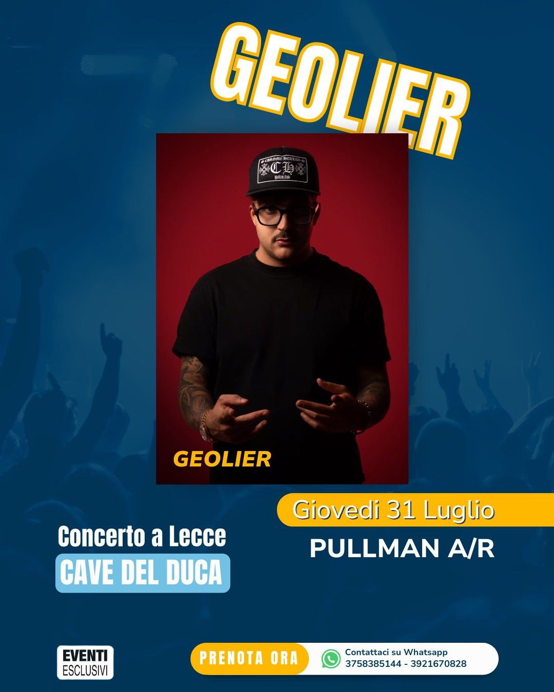 Geolier 🎶 LIVE 2025 &quot;31 Luglio 2025&quot; 🚌 PULLMAN ORGANIZZATI