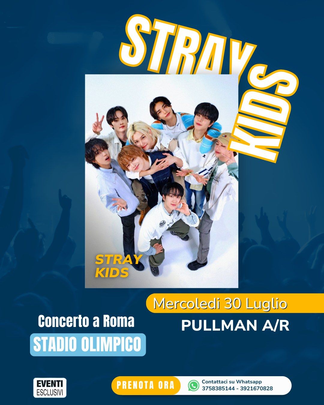 Stray Kids 🎶 &quot;Mercoledi 30 Luglio 2025&quot; Roma 🚌 Pullman Organizzati