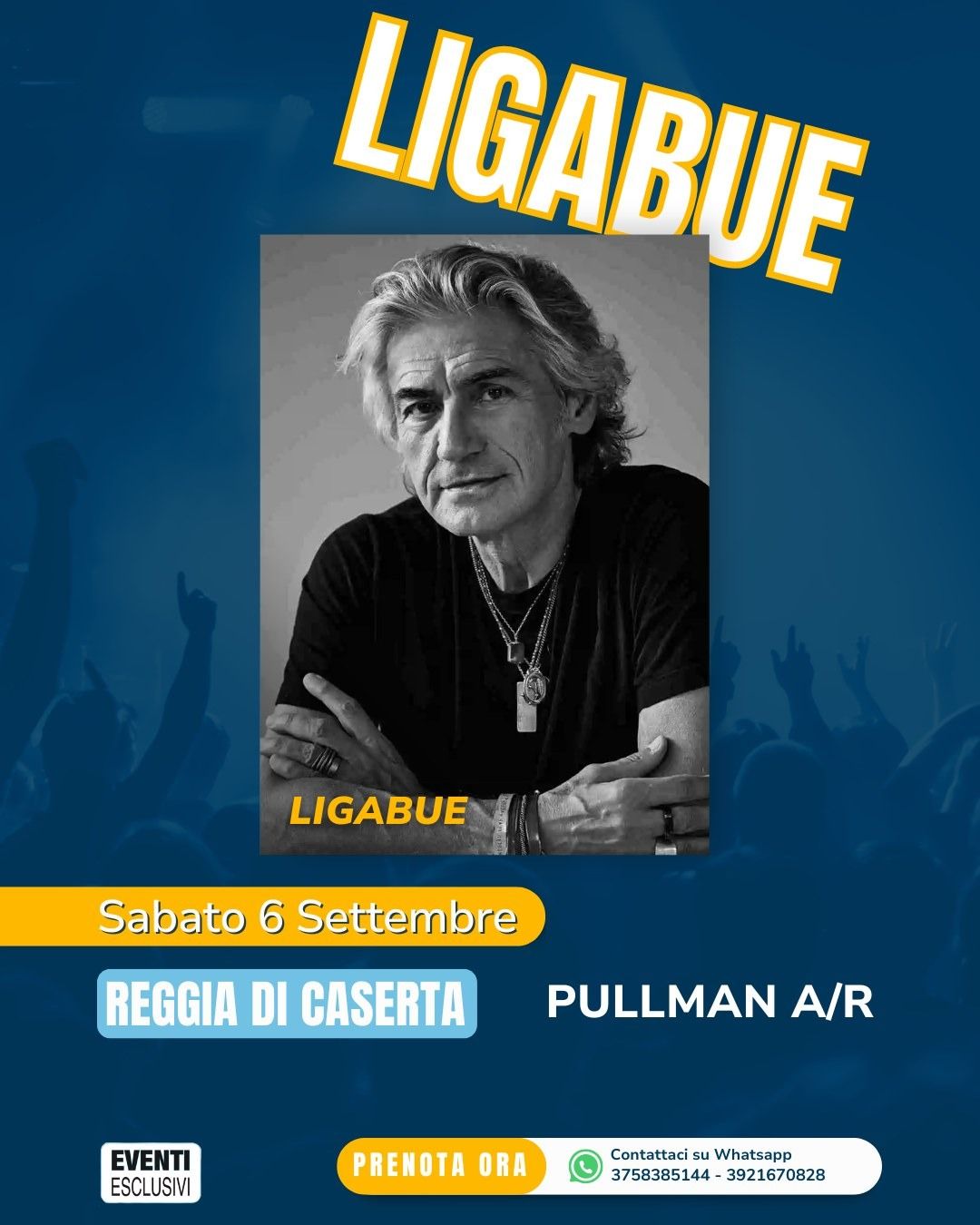 LIGABUE👨‍🎤 Sabato 6 Settembre 2025 Reggia di Caserta 🎶  &quot;PULLMAN ORGANIZZATI 🚌&quot;