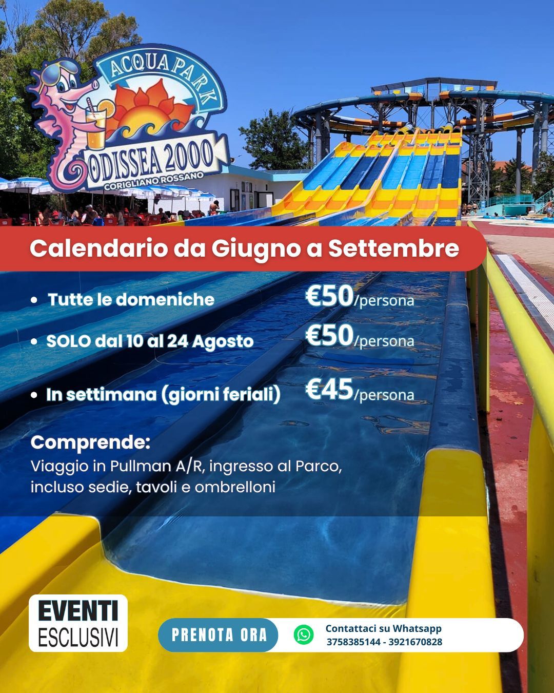 Acquapark Odissea 2000 ☀️🏖️ &quot;Estate 2025&quot; 🚌 Pullman Organizzati