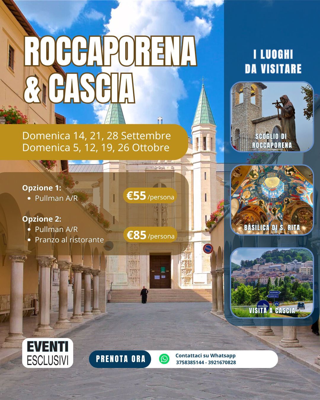 Santa Rita da Cascia &amp; Roccaporena 🌹&quot;Settembre - Ottobre 2025&quot; 🚌 Pullman Organizzati