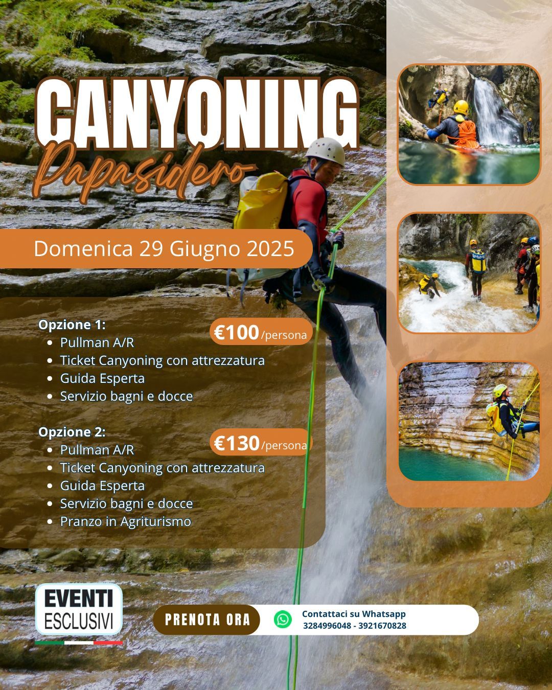 Canyoning 🧗🏻‍♀️&quot;Domenica 29 Giugno 2025&quot; 🚌 Pullman Organizzati