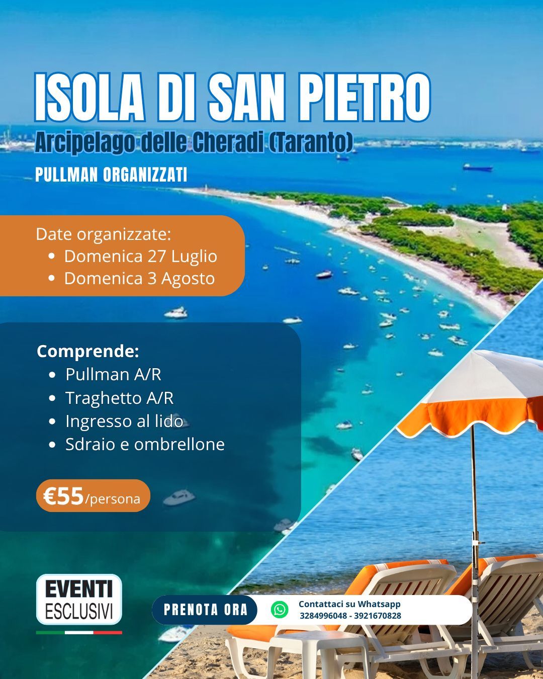 Isola di San Pietro 🏝️☀️ &quot;Domenica 27 Luglio e Domenica 3 Agosto 2025&quot; Pullman Organizzati