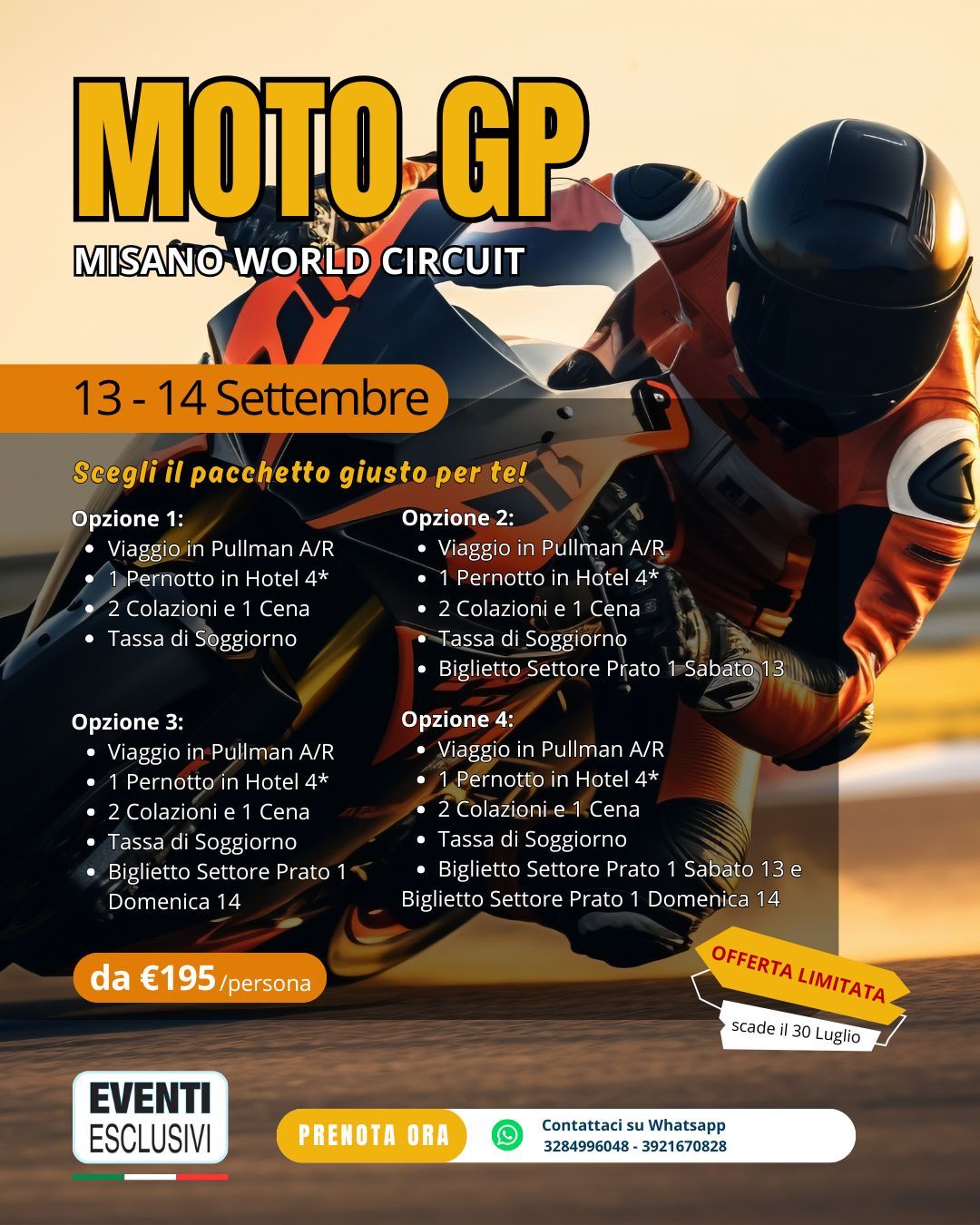 MOTOGP 🏍️ &quot;13&amp;14 Settembre 2025&quot; 🚌 Pullman Organizzati